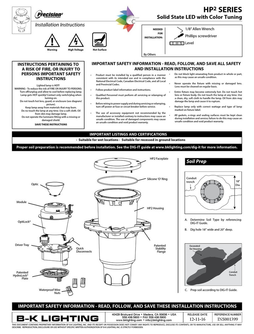 B-K lighting Precision2 HP2 Series installation instructions