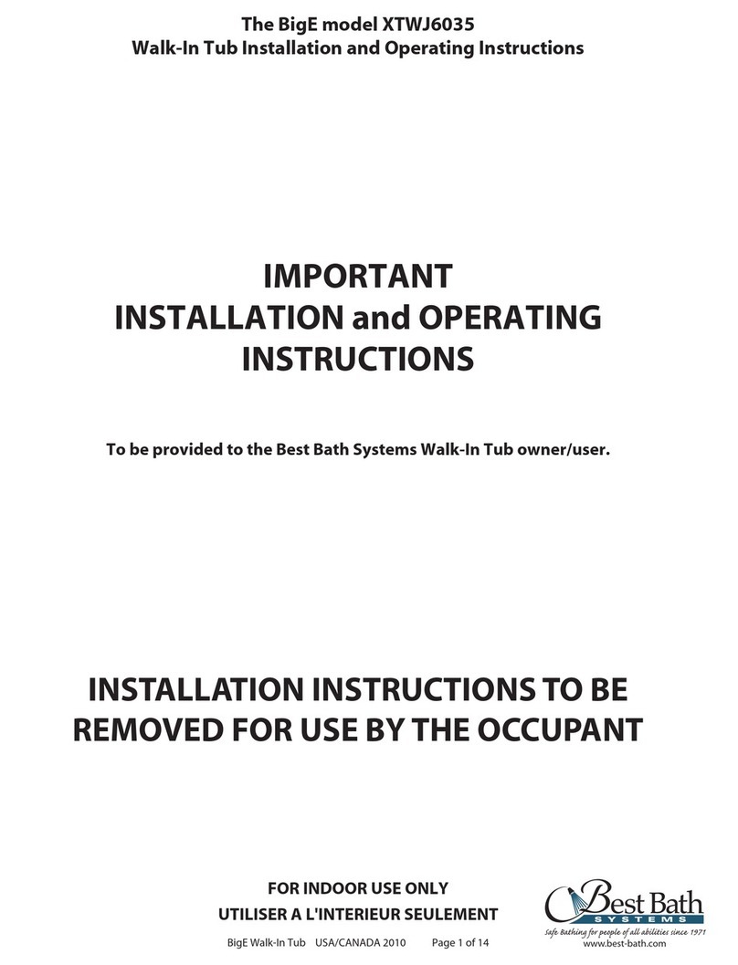 Bestbath BigE XTWJ6035 Installation and operating instructions