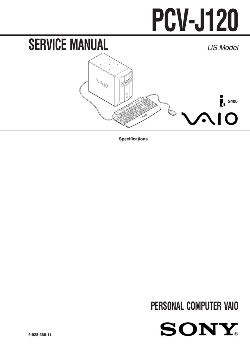 Sony PCV-J120 - Vaio Desktop Computer User manual