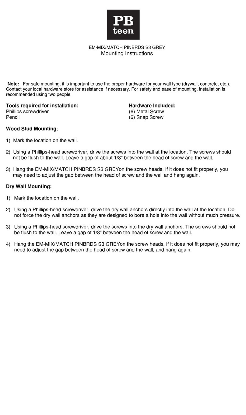 PB TEEN EM-MIX/MATCH PINBRDS S3 GREY Mounting instructions PB TEEN EM-MIX/MATCH PINBRDS S3 GREY Mounting instructions