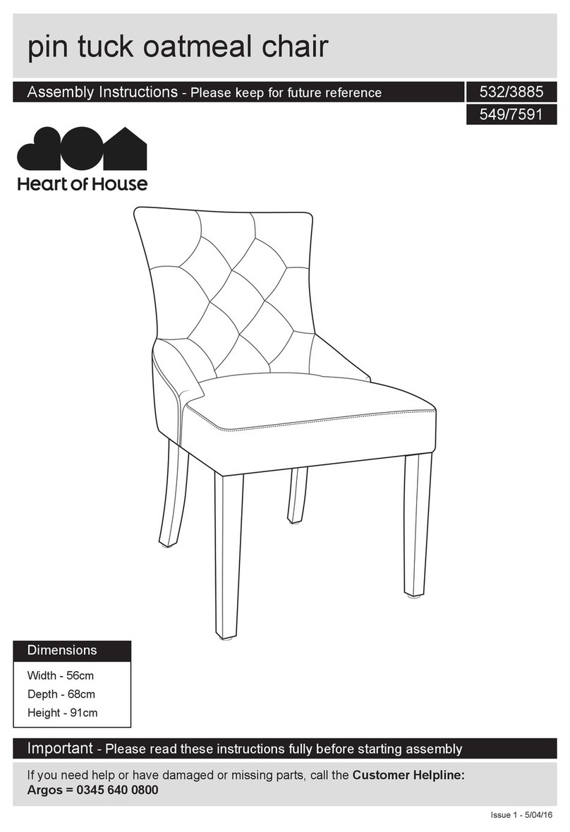 Heart of House Pin tuck oatmeal chair 532/3885 Assembly instructions Heart of House Pin tuck oatmeal chair 532/3885 Assembly instructions