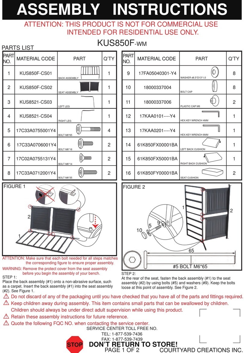Courtyard Creations KUS850F-WM Assembly instructions
