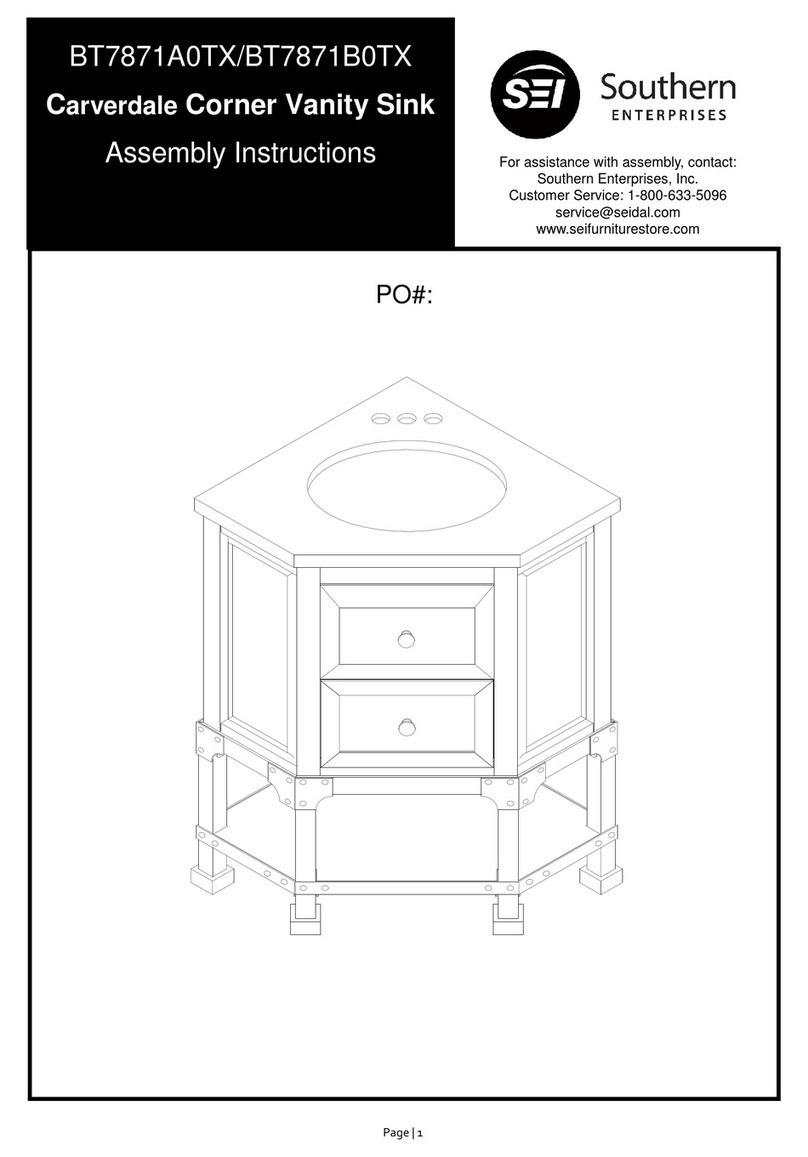 SEI Carverdale Corner Vanity Sink BT7871A0TX Assembly instructions
