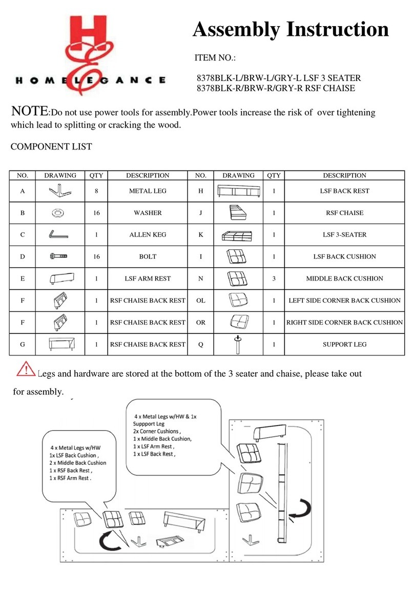 Homelegance 8378BLK-L Assembly instruction Homelegance 8378BLK-L Assembly instruction
