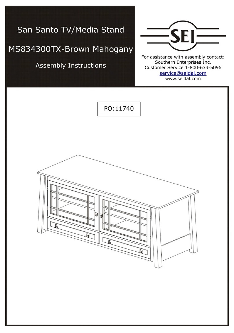 SEI San Santo TV/Media Stand MS834300TX Assembly instructions