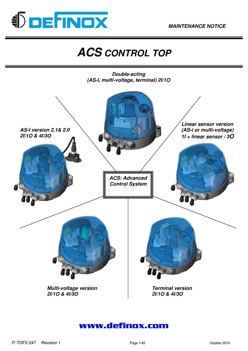 Definox ACS Series Maintenance notice