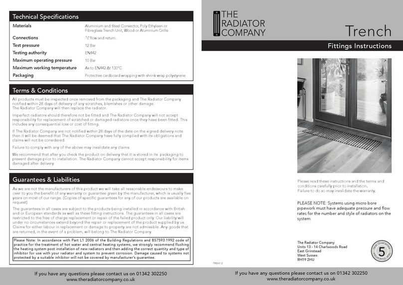 THE RADIATOR COMPANY Trench Fitting instructions