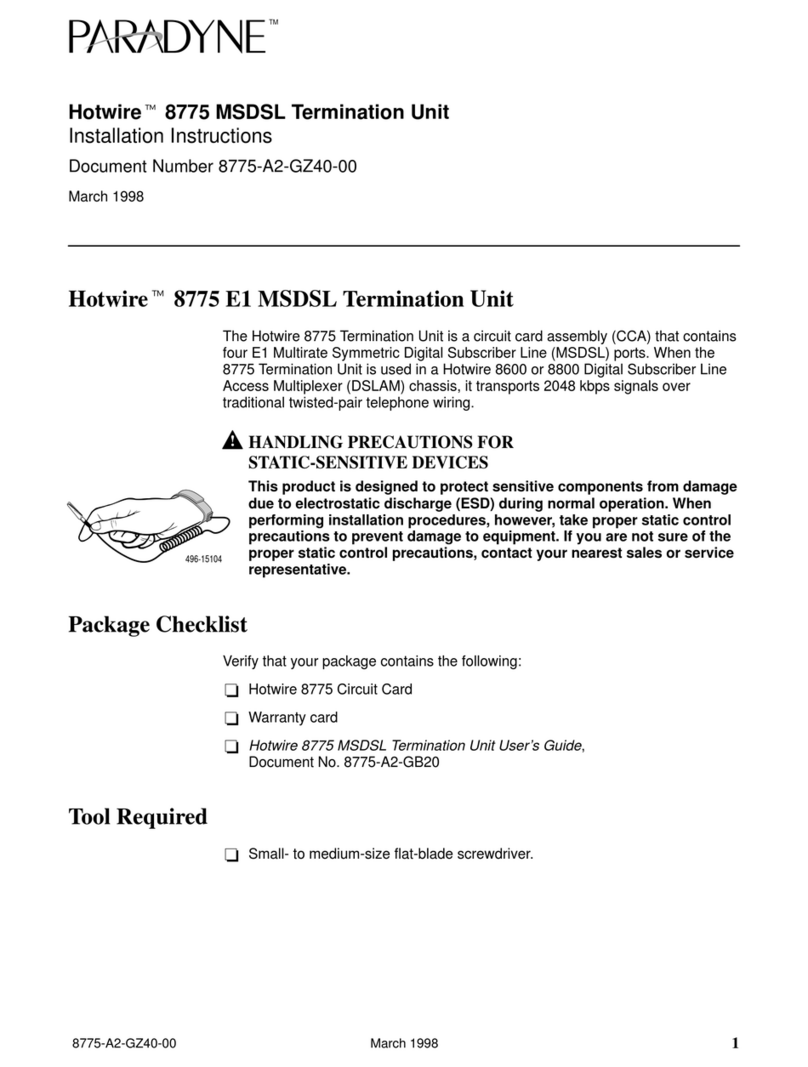 Paradyne Hotwire 8775 installation instructions