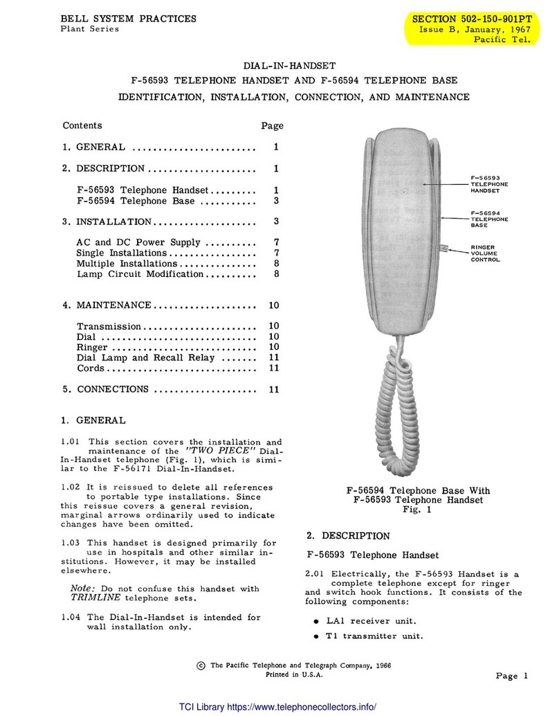 Bell System Practices Plant Series Identification, Installation, Connections, and Maintenance Bell System Practices Plant Series Identification, Installation, Connections, and Maintenance