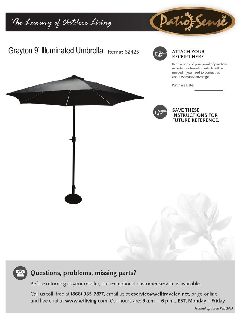 Patio Sense Grayton 9’ Illuminated Umbrella instructions