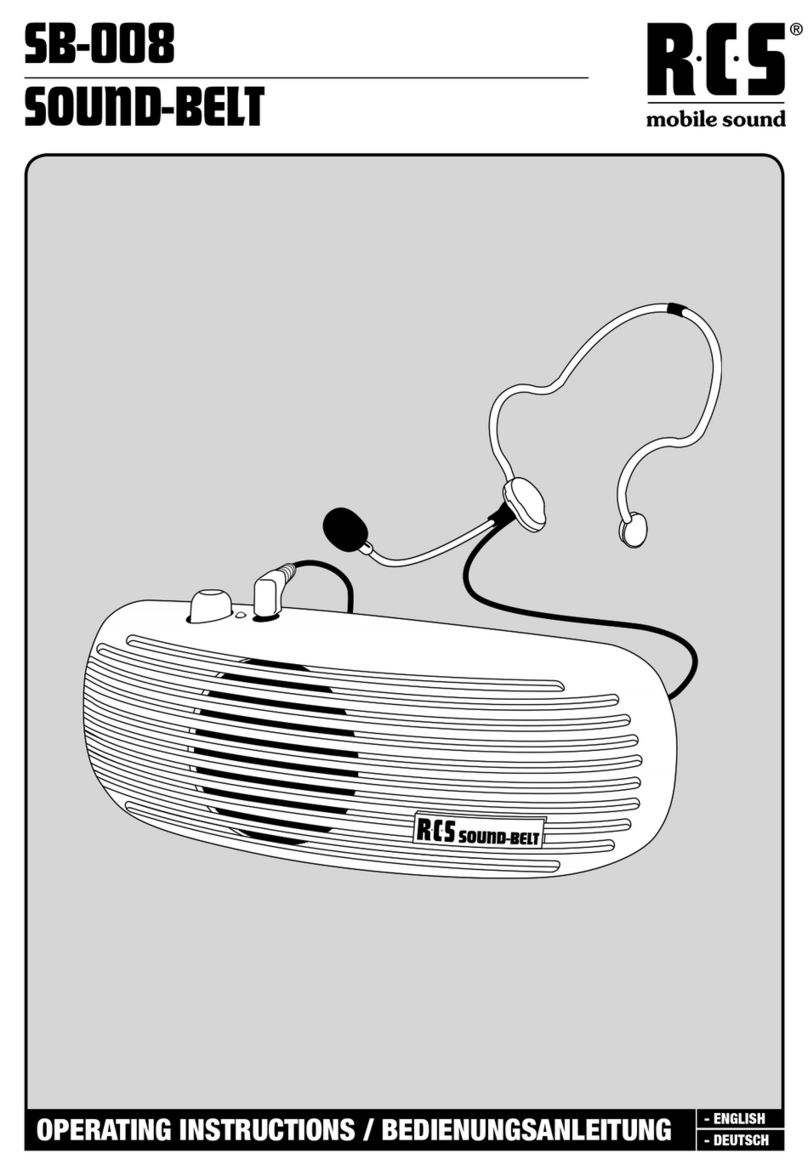 RCS SOUND-BELT operating instructions
