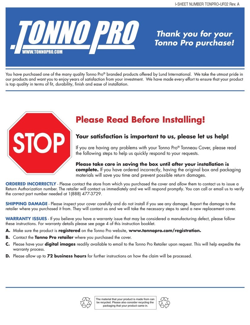 Lund Tonno Pro UltraFold User manual Lund Tonno Pro UltraFold User manual