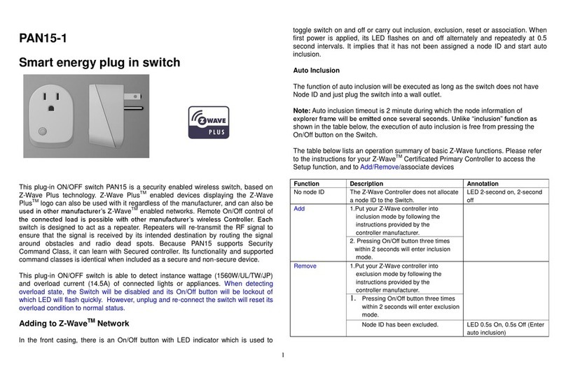 Philio PAN15-1 User manual