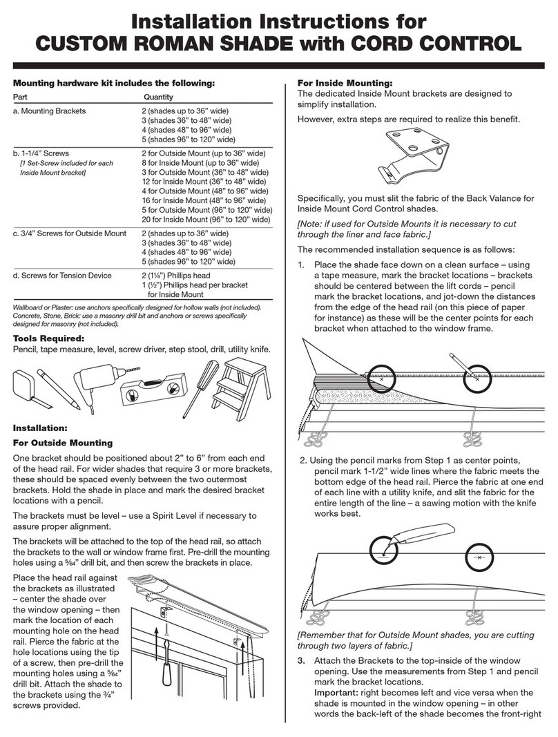 phase II+ Custom Roman Shade with Cord Control installation instructions phase II+ Custom Roman Shade with Cord Control installation instructions