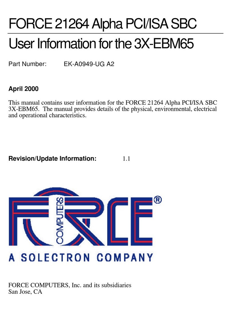 Force 21264 Alpha PCI/ISA SBC Operation manual