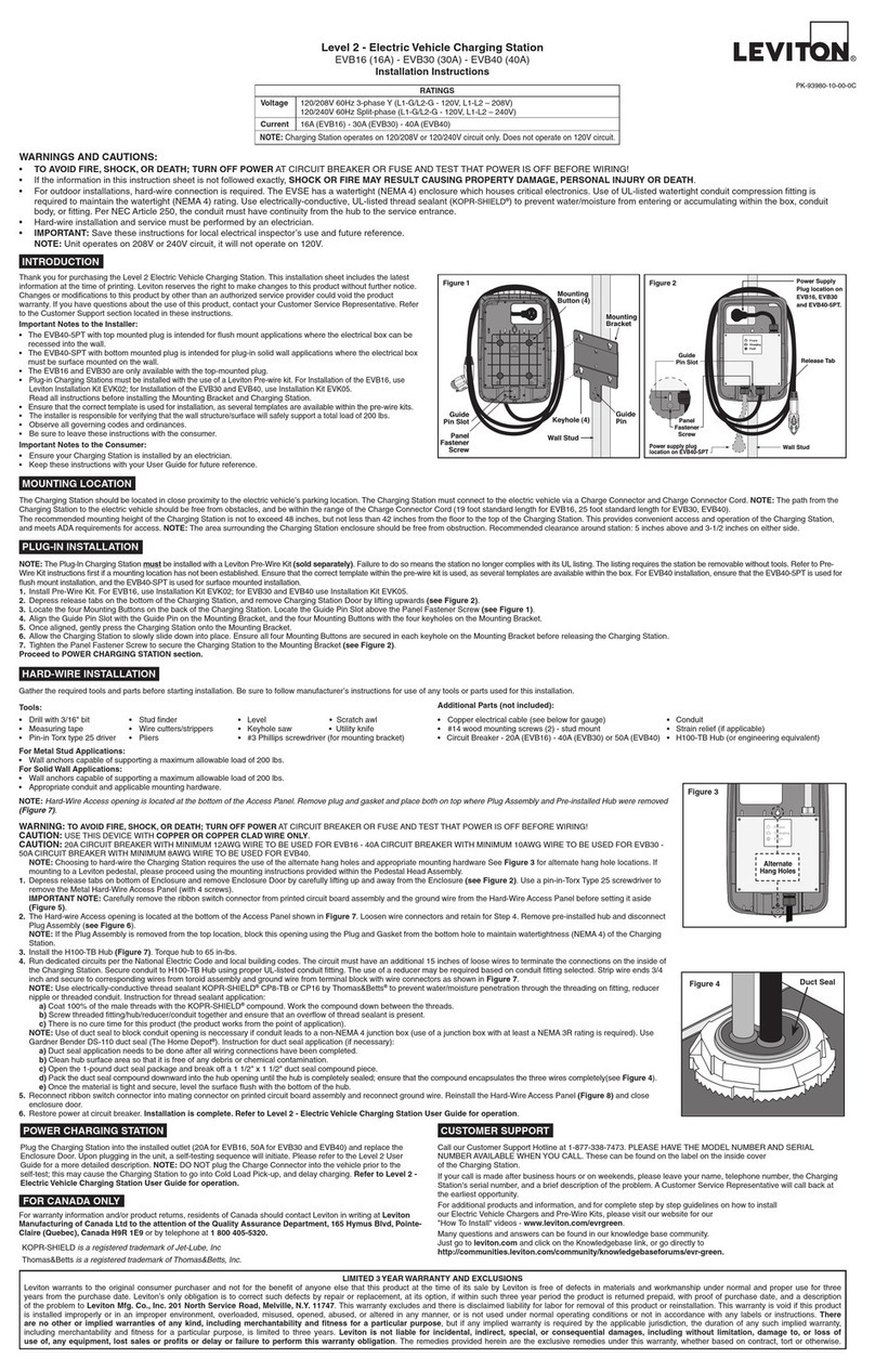 Leviton EVB16 User manual