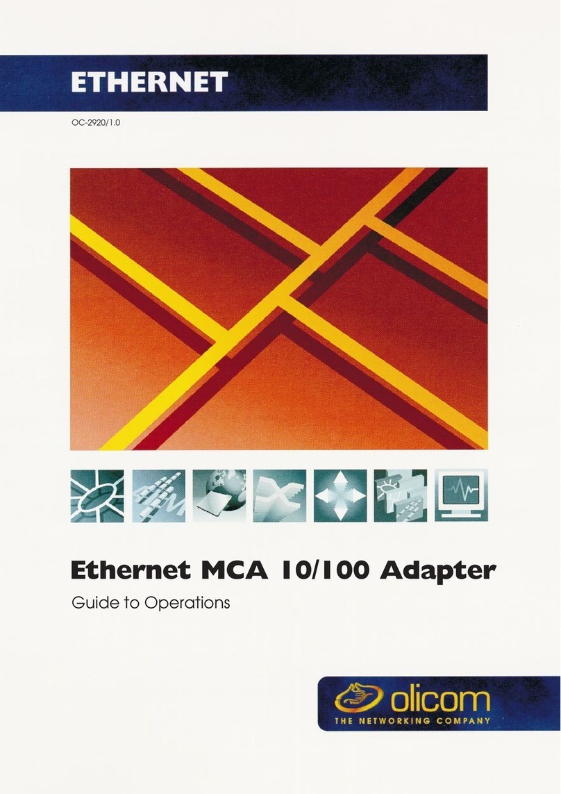 Olicom Ethernet MCA 10/100 Adapter Guide to operations
