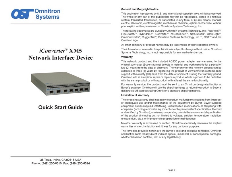 Omnitron Systems iConverter XM5 quick start guide