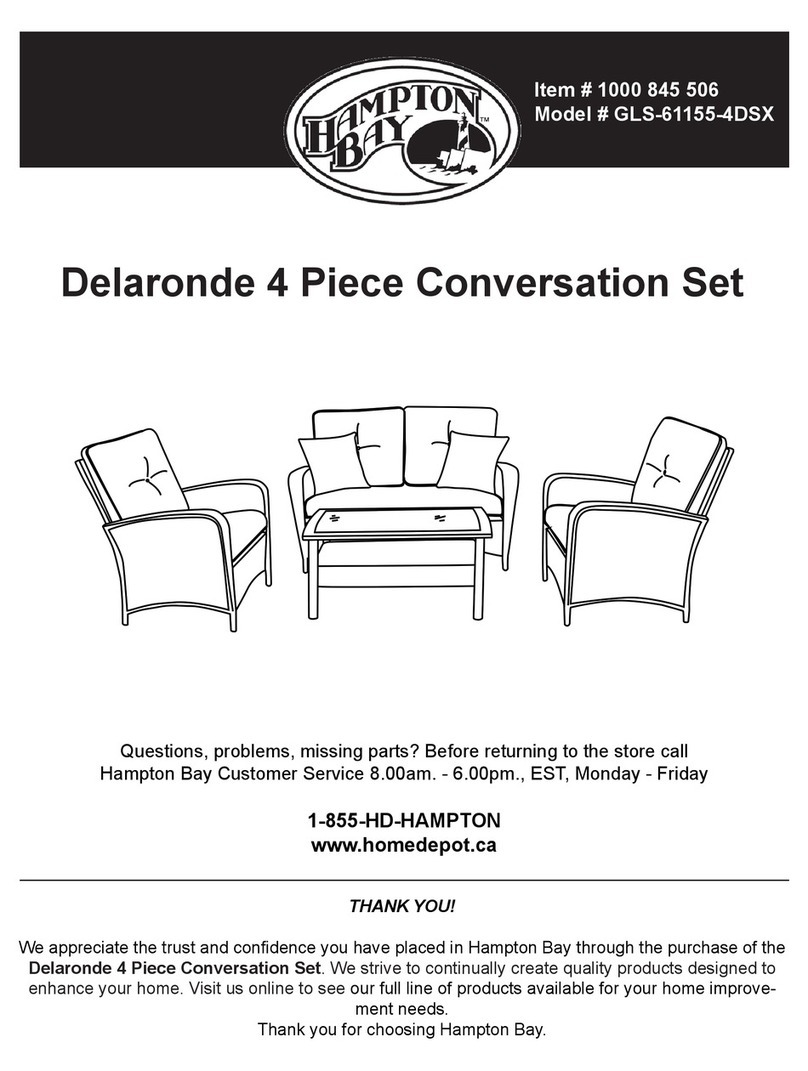 HAMPTON BAY Delaronde 4 Piece Conversation Set... Assembly instructions