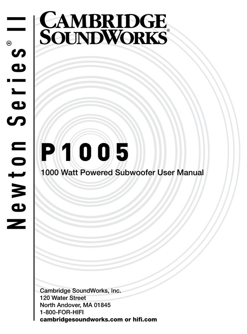 Cambridge Sound Works Newton Series User manual Cambridge Sound Works Newton Series User manual