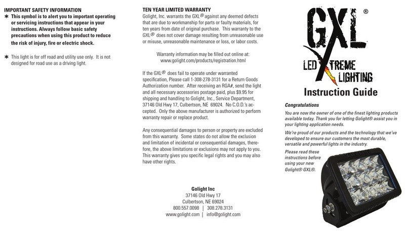 Golight GXL Perfomance Instruction guide Golight GXL Perfomance Instruction guide