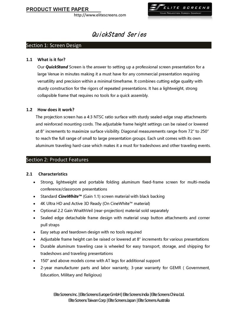 Elite Screens QuickStand Series Quick reference guide