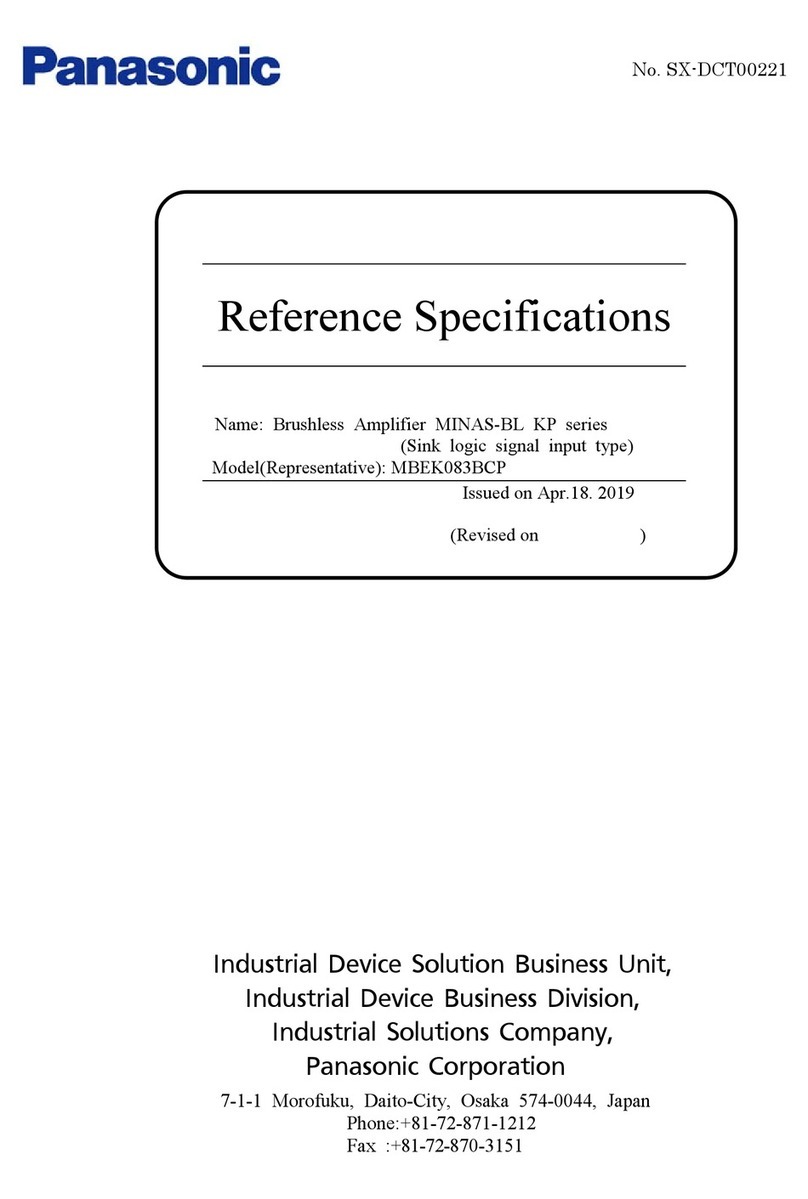Panasonic MINAS-BL KP Series User manual