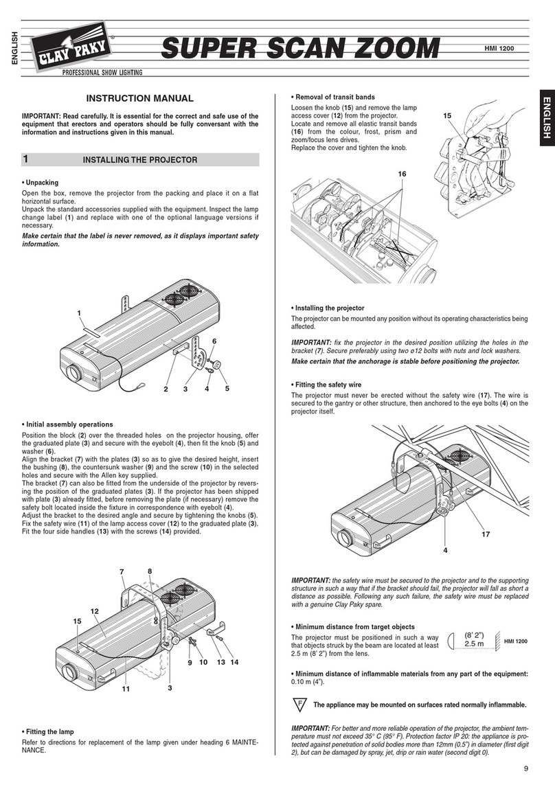 Claypaky SUPER SCAN ZOOM instruction manual