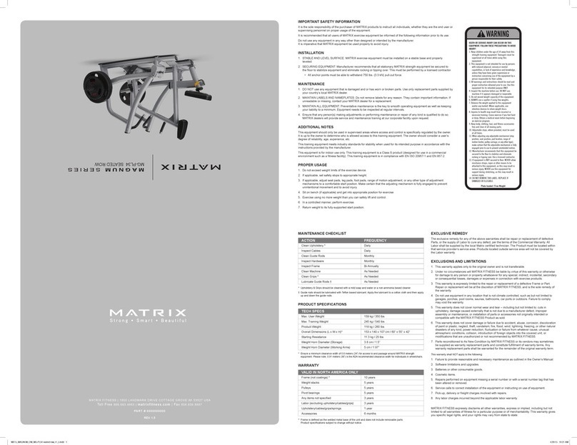 Matrix MAGNUM SERIES Assembly manual