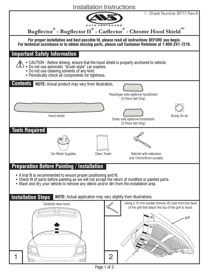 Auto Ventshade Bugflector installation instructions