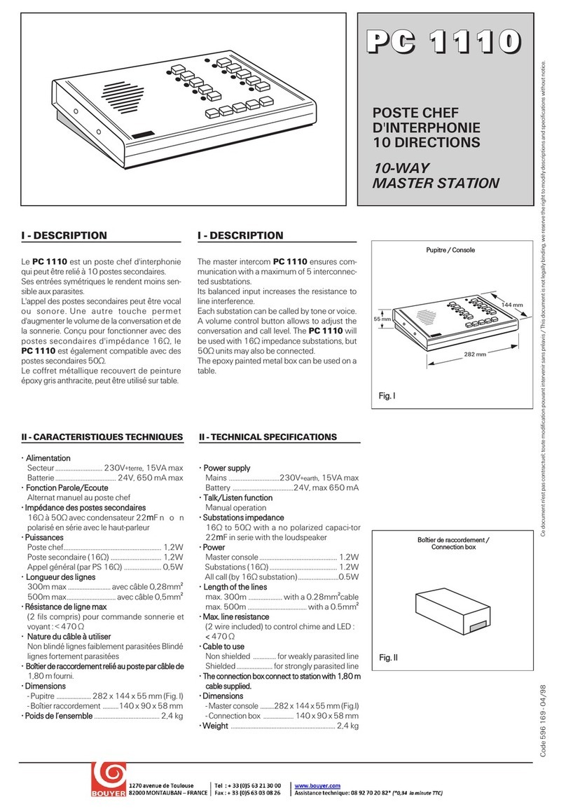 Bouyer PC 1110 User manual