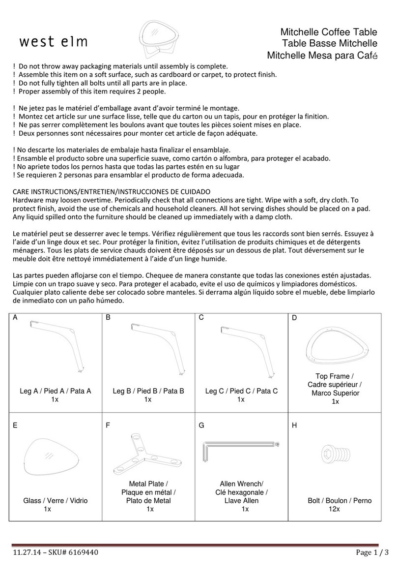 West Elm Mitchelle 6169440 quick start guide West Elm Mitchelle 6169440 quick start guide
