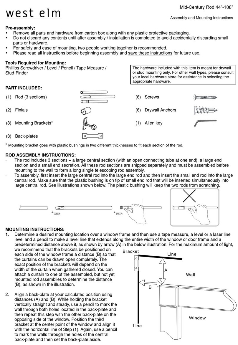 West Elm Mid-Century Rod Assembly and mounting instructions