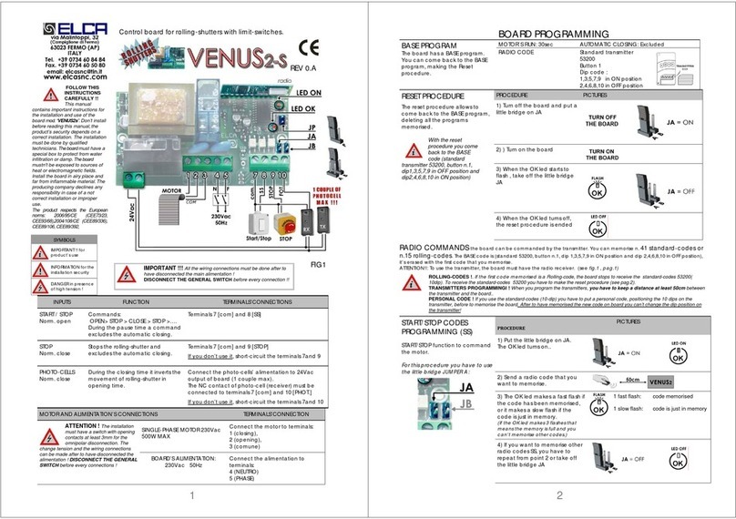 ELCA VENUS 2-S instructions