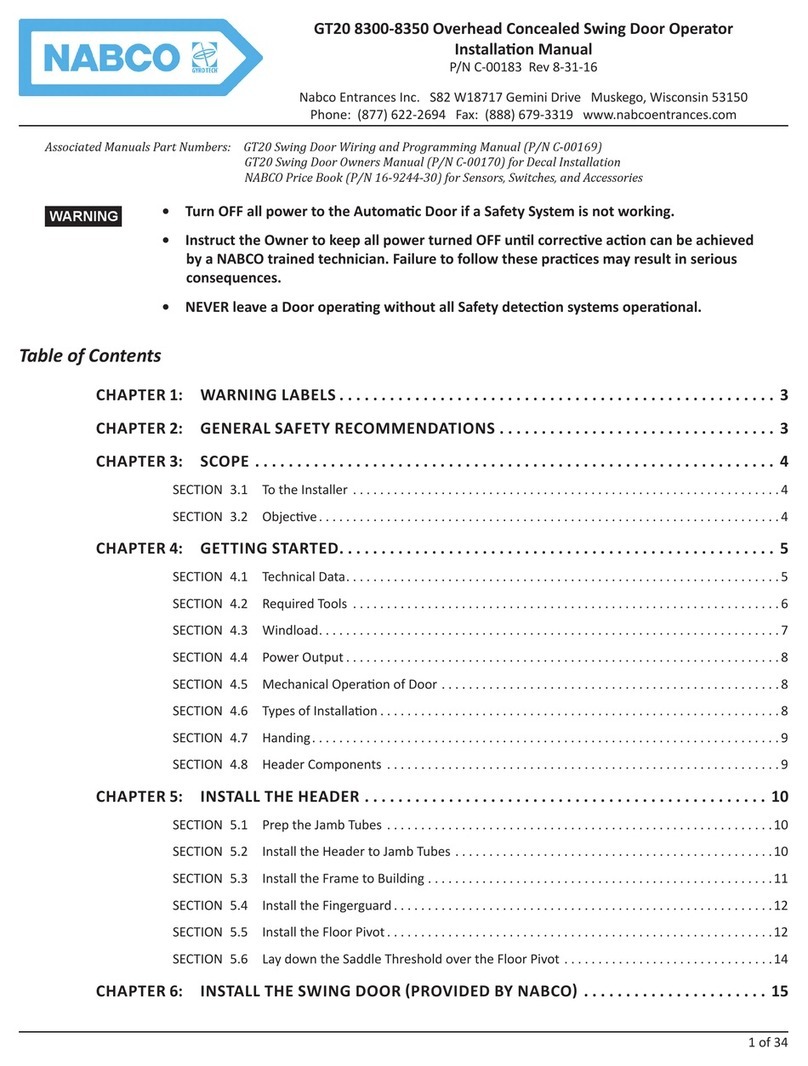 Nabco GT20 8300 User manual