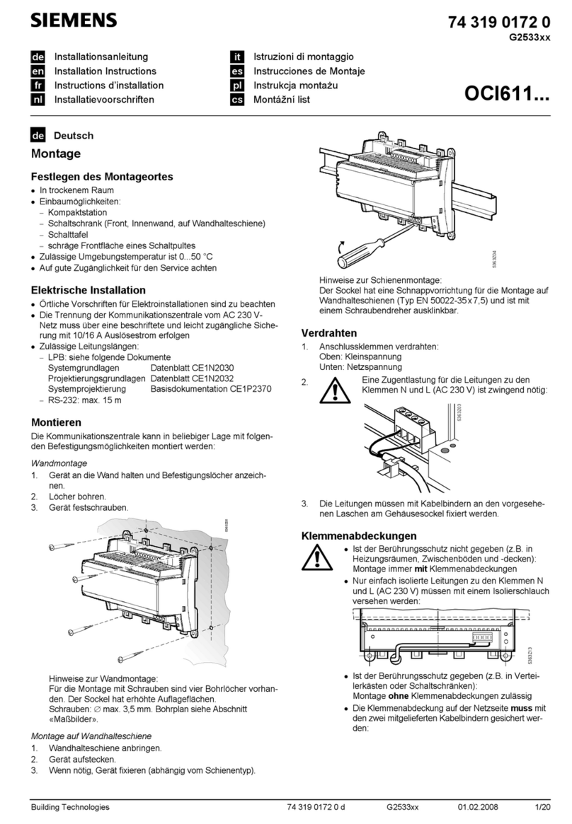 Siemens OCI611 Series User manual Siemens OCI611 Series User manual