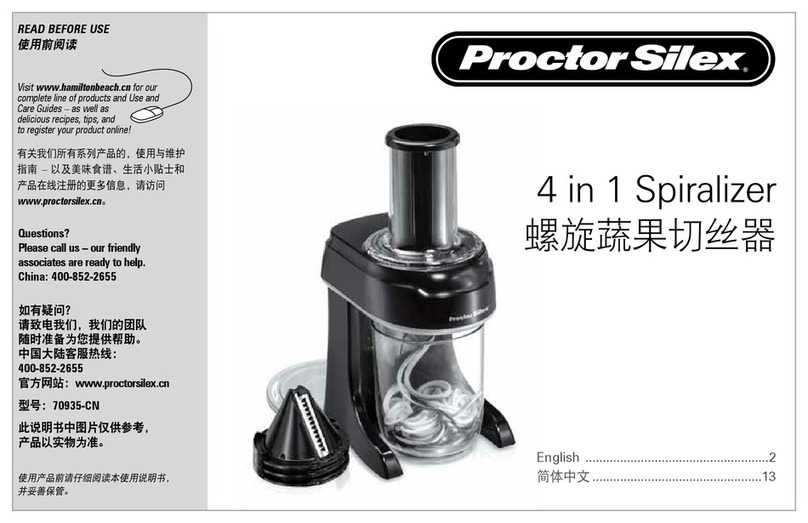 Proctor-Silex 70935-CN use & care