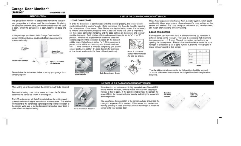 SkyLink Garage Door Monitor GM-318T User manual