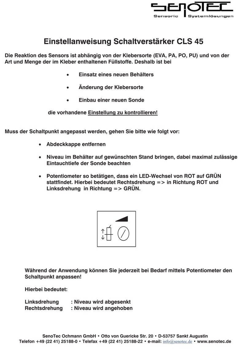 SenoTec CLS 45 Series Adjustment instructions