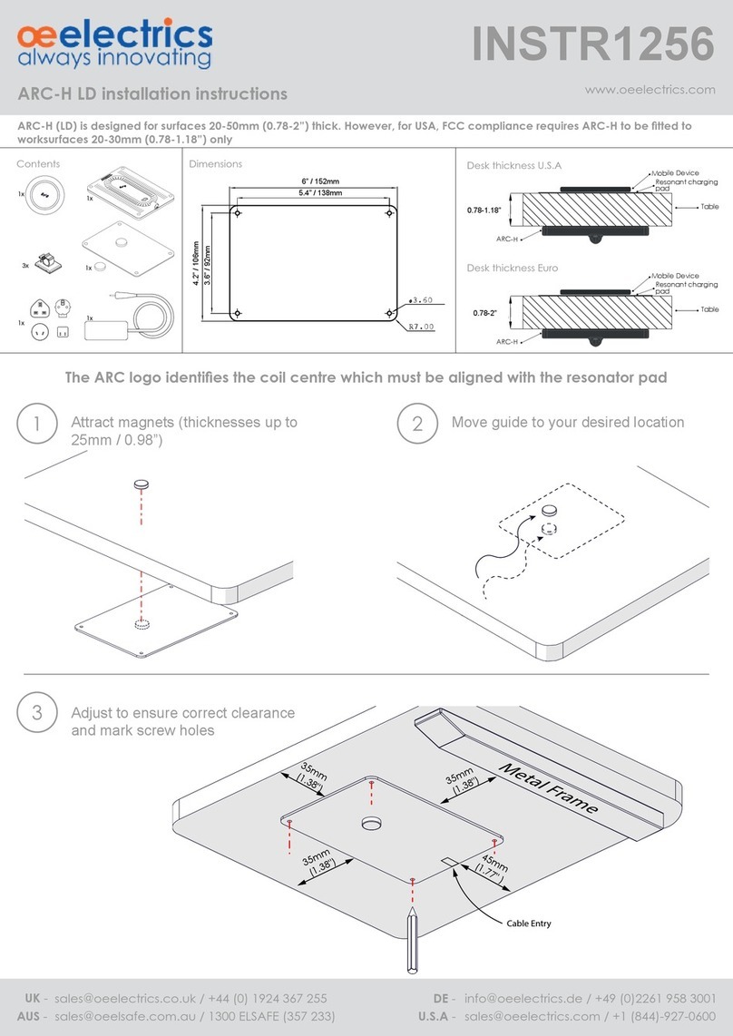OE electrics ARC-H LD installation instructions