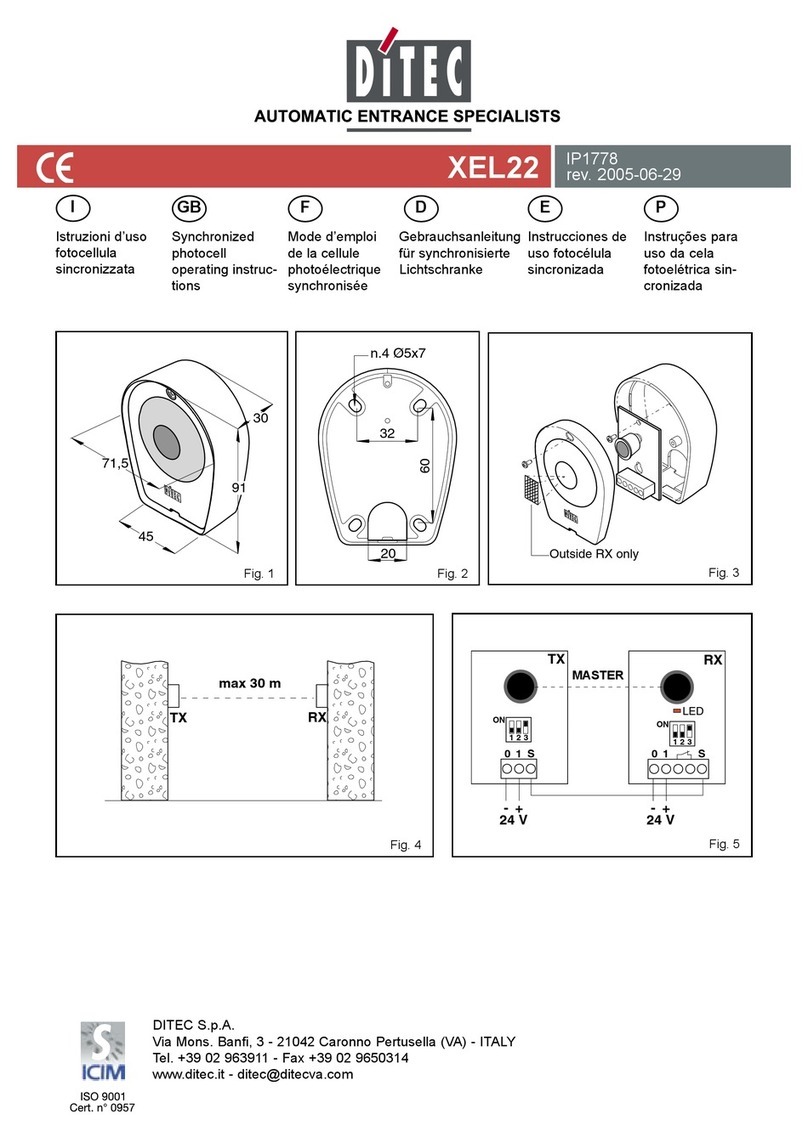 DITEC XEL22 operating instructions