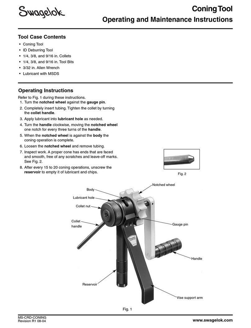 Swagelok Coning Tool Operating and maintenance instructions
