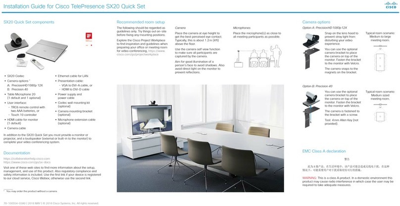 Cisco TelePresence SX10 User manual