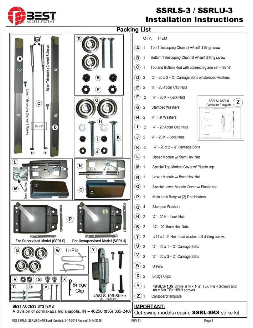 Dormakaba Best SSRLS-3 User manual