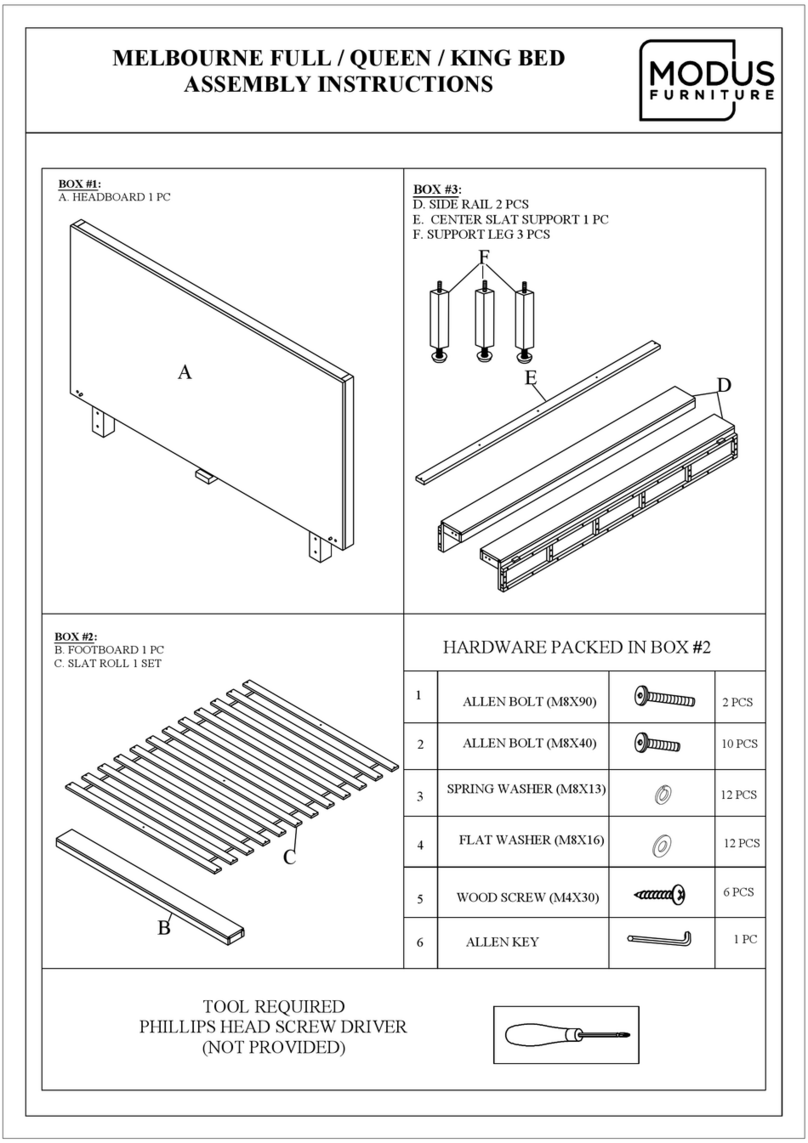 Modus Furniture MELBOURNE FULL Assembly instructions
