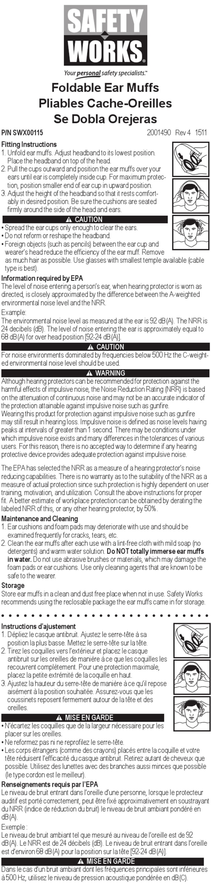 SAFETY WORKS SWX00115 Fitting instructions