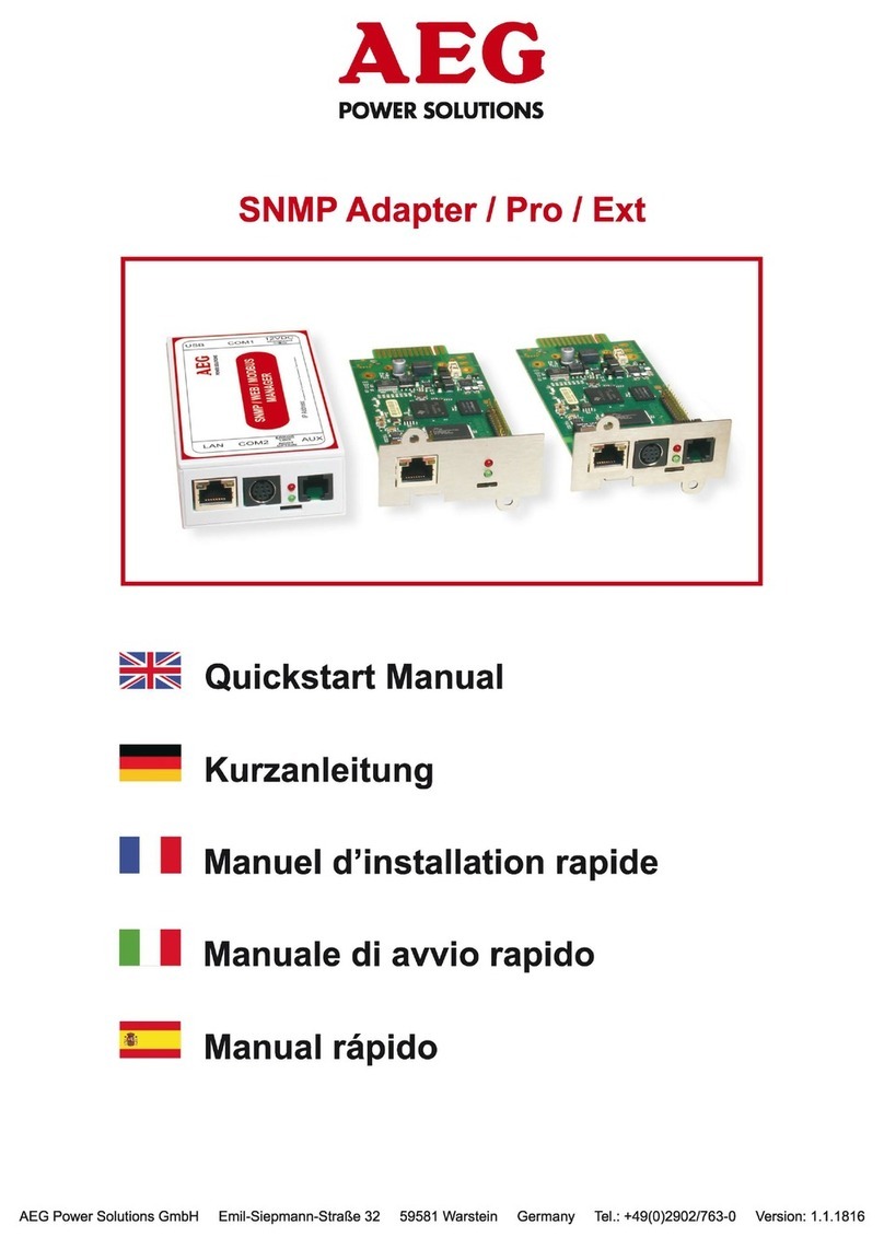 AEG SNMP-PRO Quick start manual