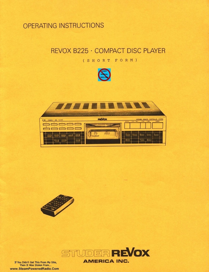 STUDER REVOX B225 operating instructions