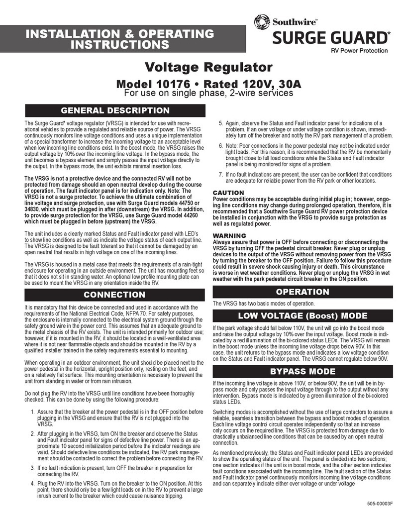 Southwire Surge Guard 10176 Installation & operating instructions
