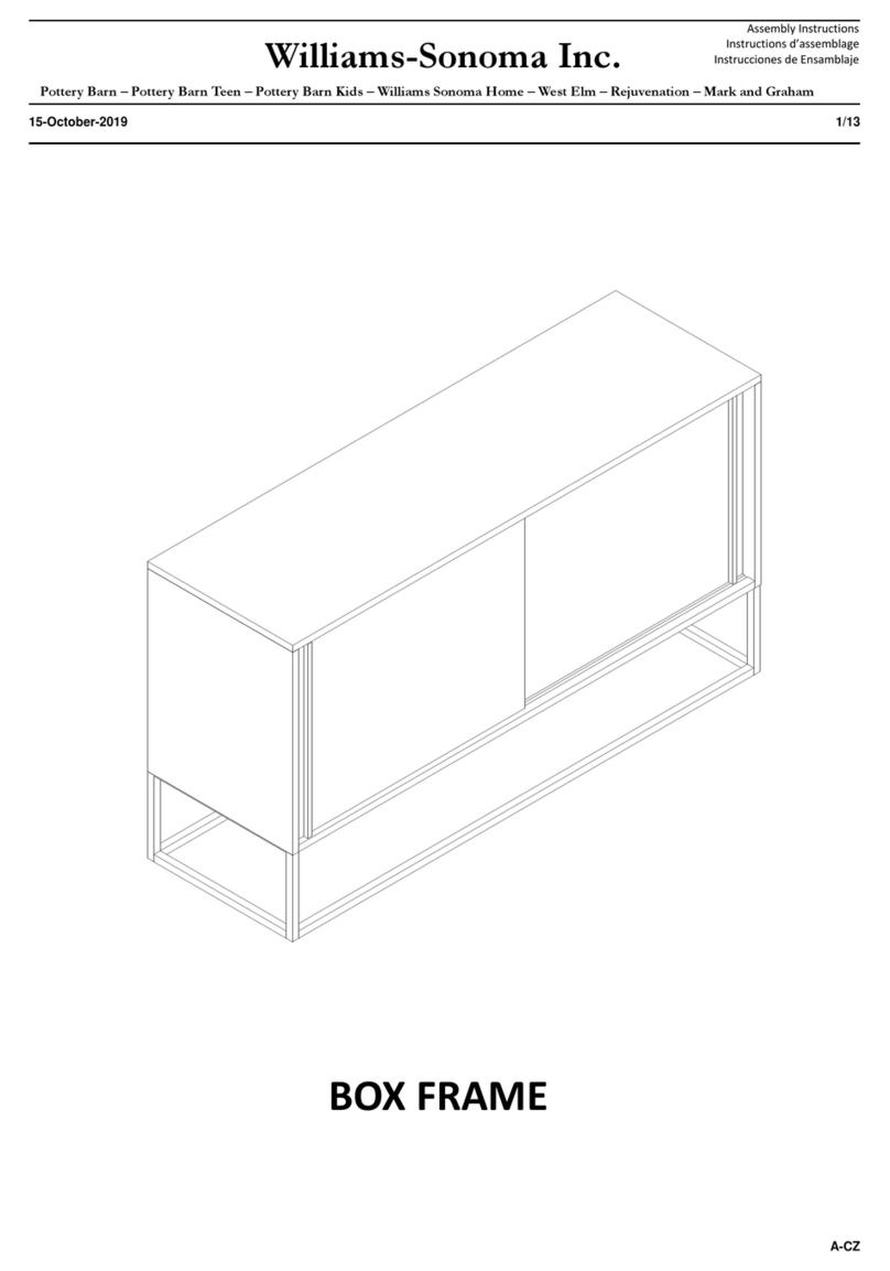 Williams-Sonoma BOX FRAME User manual Williams-Sonoma BOX FRAME User manual
